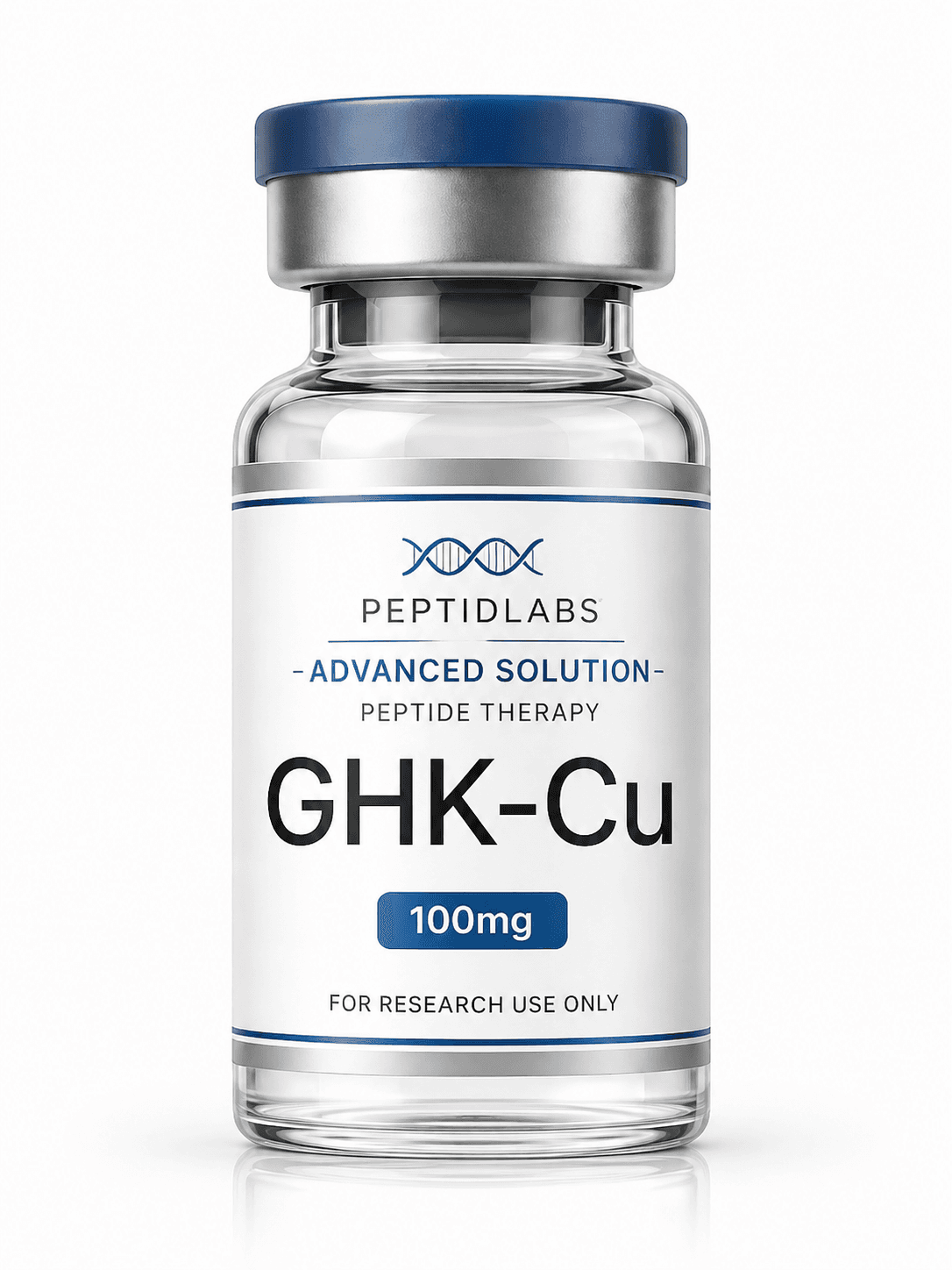 GHK-Cu 100мг - лиофилизиран изследователски пептид, чистота над 98% по HPLC, COA включен | PeptidLabs