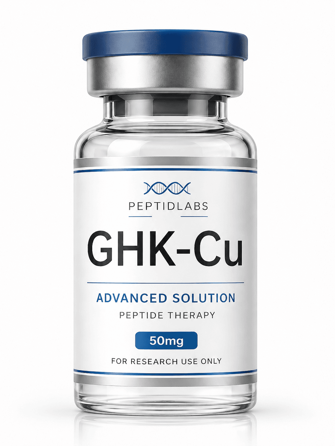 GHK-Cu 50мг - лиофилизиран изследователски пептид, чистота над 98% по HPLC, COA включен | PeptidLabs