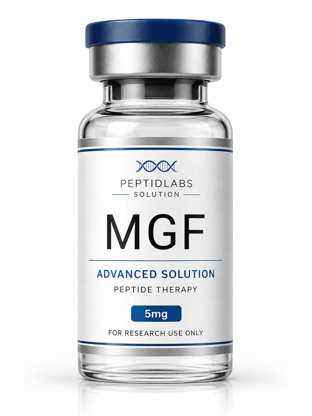 MGF 5мг - лиофилизиран изследователски пептид, чистота над 98% по HPLC, COA включен | PeptidLabs