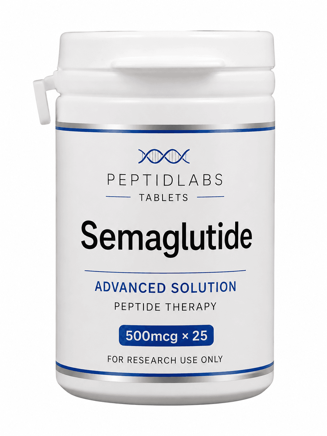 Semaglutide Tablets 500 mcg × 25 0.5мг - лиофилизиран изследователски пептид, чистота над 99% по HPLC, COA включен | PeptidLabs